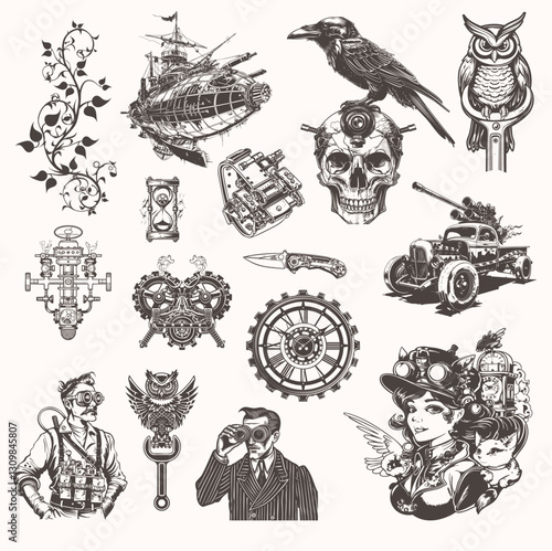 Steampunk Illustrations – Industrial Creations & Retro Fantasy