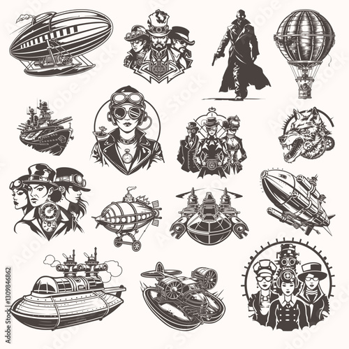 Steampunk Illustrations – Fantasy Zeppelins & Mechanical Inventions