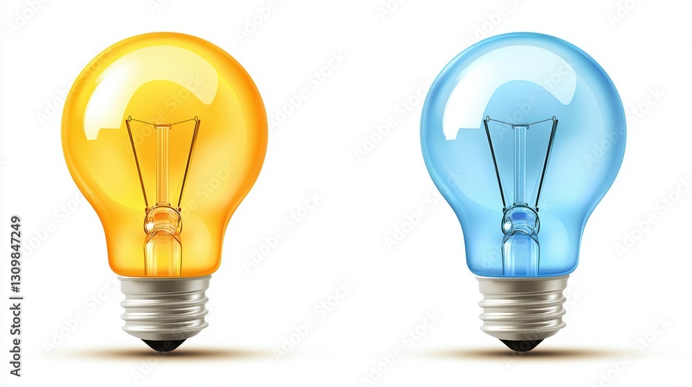 Illuminating innovation, two light bulbs symbolizing creativity and collaboration in a bright future Illuminating innovation, two light bulbs symbolizing creativity and collaboration in a bright future