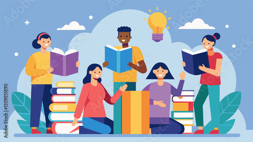 With books in hand and bodies in motion the librarys book club offers a unique combination of mental and physical stimulation.. Vector illustration