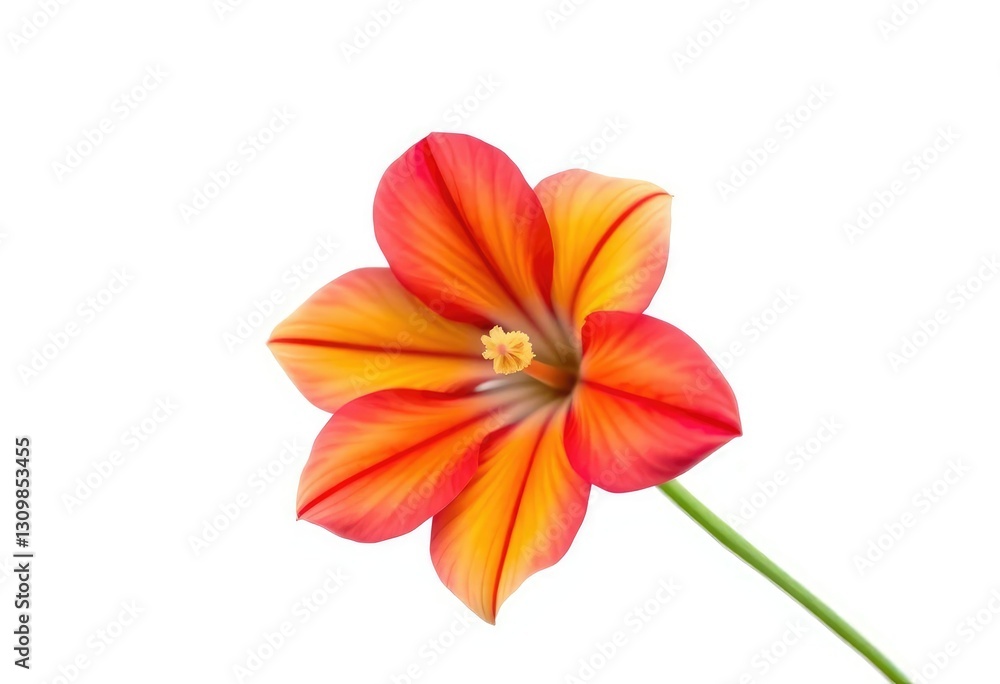 Naklejka premium A single, vibrant bloom isolated against a pure white backdrop, floral design, pure