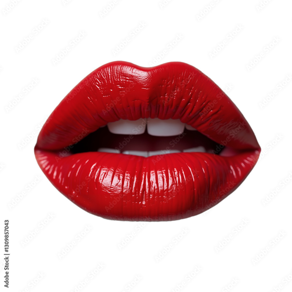Bold red lips with glossy finish and defined contours showcasing vibrant beauty and allure Bold red lips with glossy finish and defined contours showcasing vibrant beauty and allure
