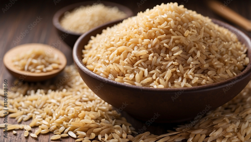 A Generous Pile of Brown Rice Highlighting the Importance of Healthy Eating A Generous Pile of Brown Rice Highlighting the Importance of Healthy Eating