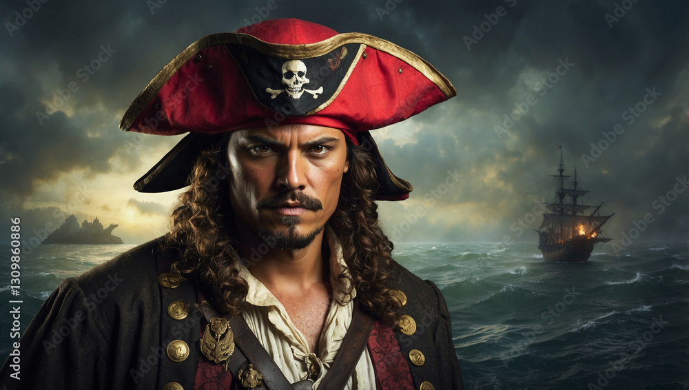 Fototapeta premium An Iconic Pirate Hat Evoking the Thrill of Seafaring Adventures and Treasure Hunts