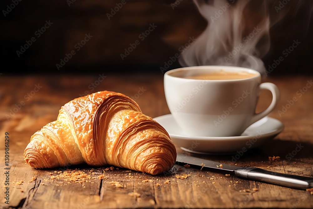 A steaming cup of coffee sits on a rustic wooden table, its warm aroma filling the air A steaming cup of coffee sits on a rustic wooden table, its warm aroma filling the air