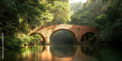 Serene Bridge in Forest: A ...