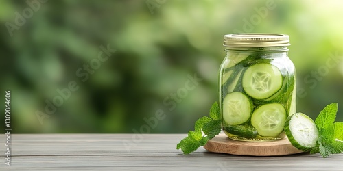 Pickled cucumber in jar: Vi...