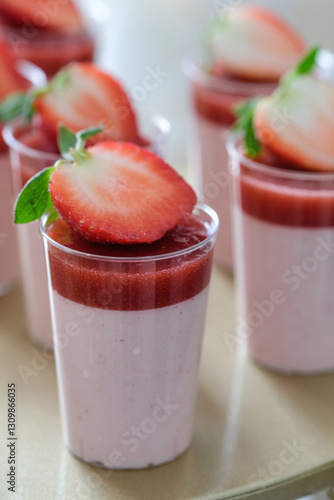 pana cotta with strawberry