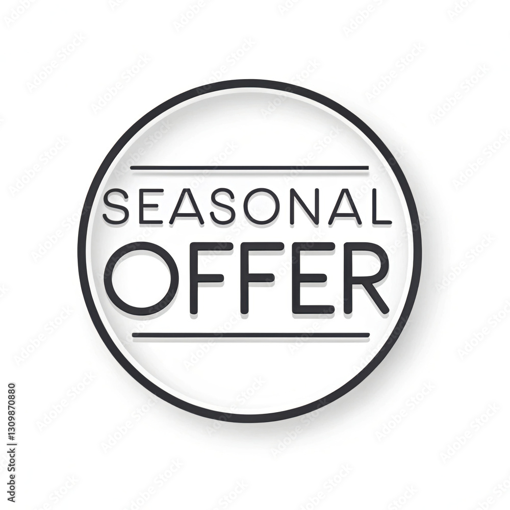 Text sale promotion concept, Seasonal offer text in minimalistic design with thin lines, on white background. Text sale promotion concept, Seasonal offer text in minimalistic design with thin lines, on white background.