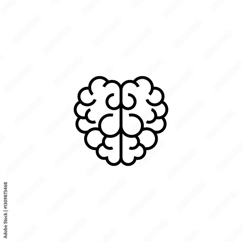 Brain flat vector icon. Cerebral vector sign Brain flat vector icon. Cerebral vector sign