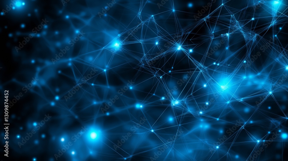 A neural network visualized as a glowing web of interconnected nodes in a dark space , High quality , No blur A neural network visualized as a glowing web of interconnected nodes in a dark space , High quality , No blur