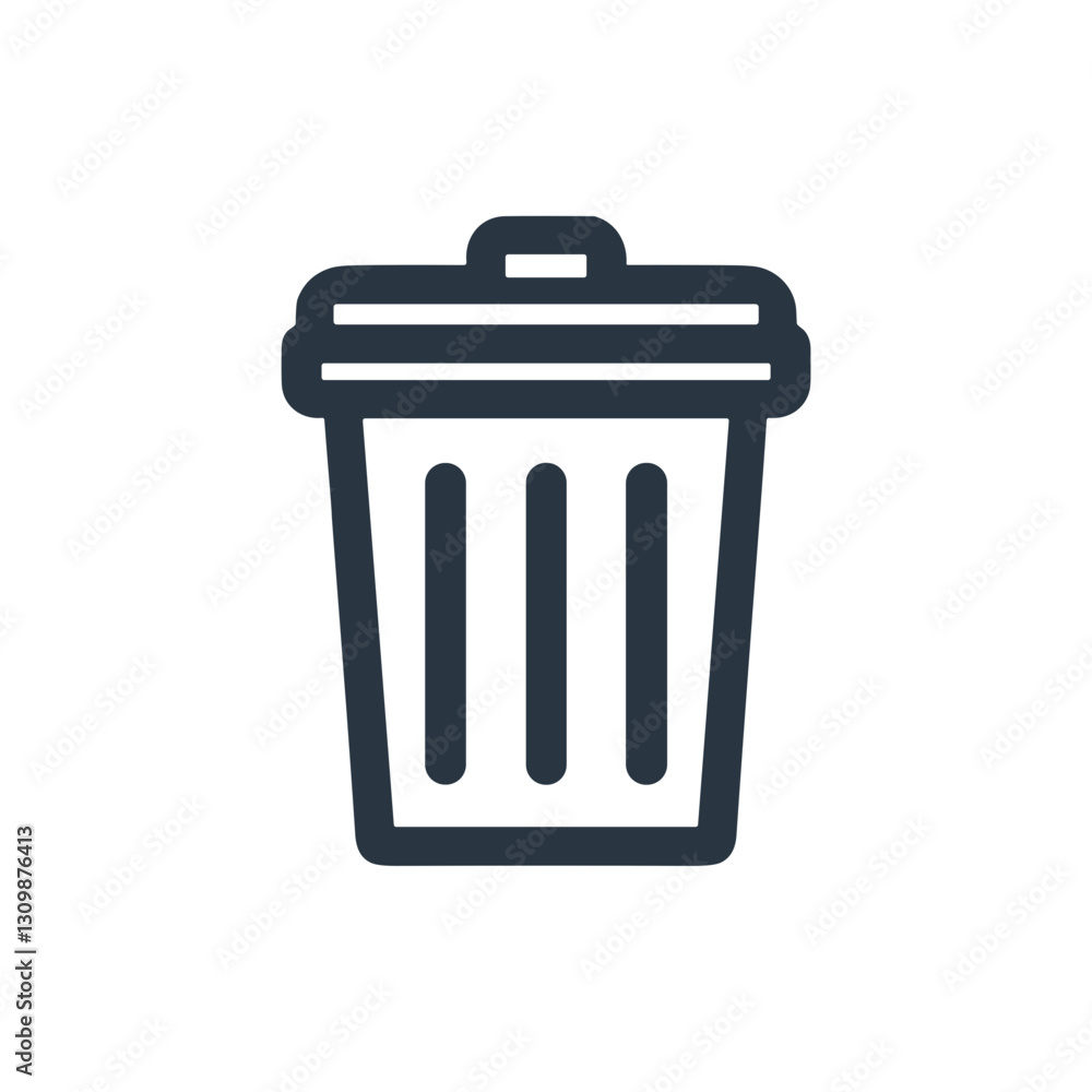 Vector icon of a bin for waste management and recycling, transparent background Vector icon of a bin for waste management and recycling, transparent background