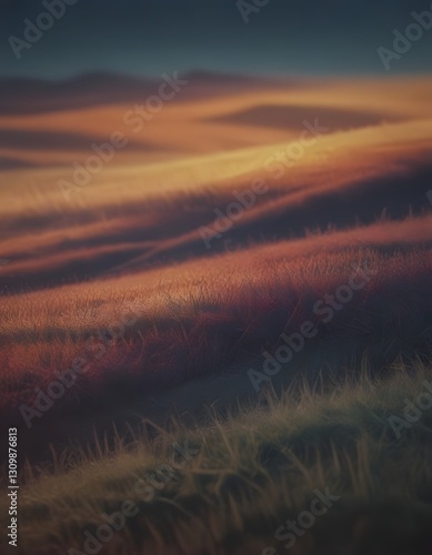 Minimalistic background/backdrop. Sunrise overa field