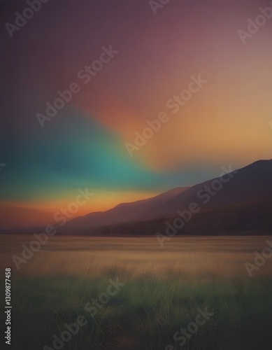 Minimalistic background/backdrop.  Abstract sunset in the mountains.