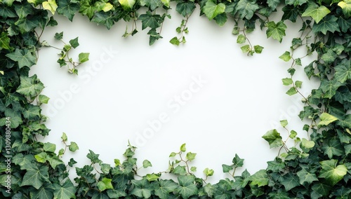 Wallpaper Mural Fresh Green Ivy Leaves Natural Frame with Blank Space for Text and Creative Projects in a Minimalist Style Ideal for Backgrounds and Designs Torontodigital.ca