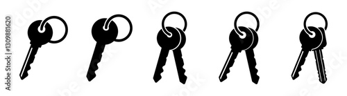 Key icon set. Key icon page symbol for your web site design. Access keys concept