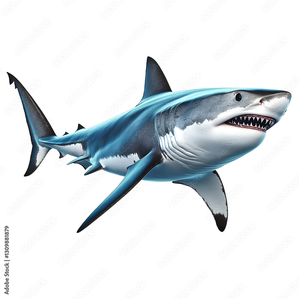 Fototapeta premium Great shark on transparent background
