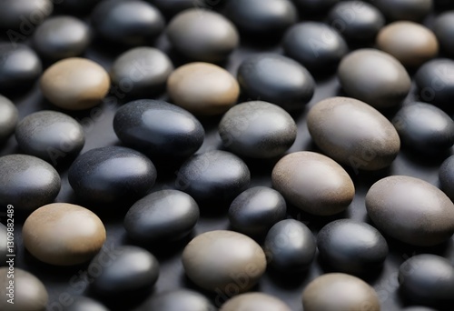 Black and gray stones. Minimalistic background/backdrop.