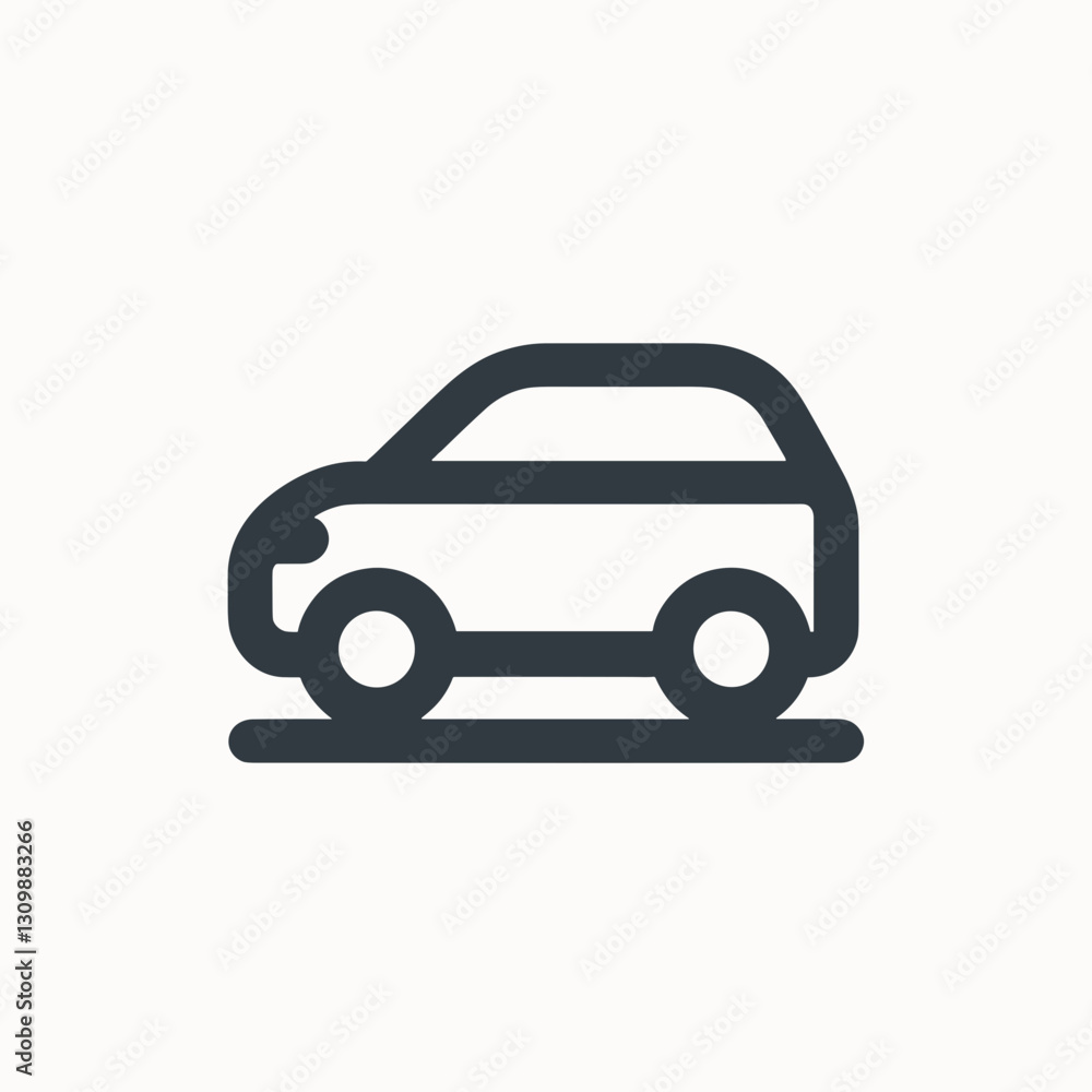 Vector icon of a compact car for transportation and urban mobility concepts