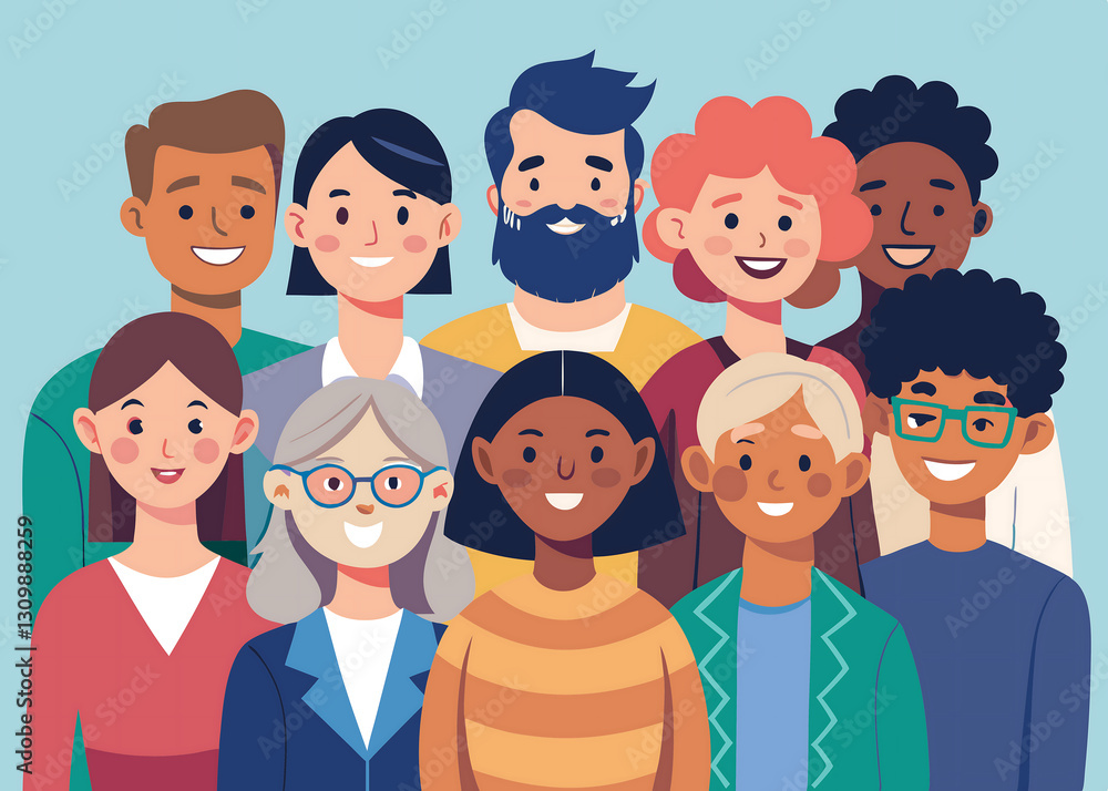 diverse group portrait smiling faces, varied ages, and ethnicities. diverse group portrait smiling faces, varied ages, and ethnicities.