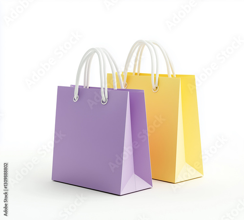 Wallpaper Mural 3D rendering of two shopping bags isolated on a white background Torontodigital.ca