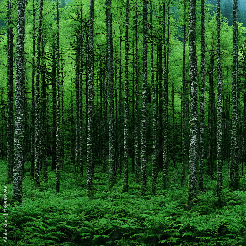 Fototapeta premium Lush Green Forest Background Image