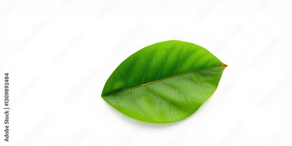Obraz premium Single leaf isolated on pure white background, clean, bright