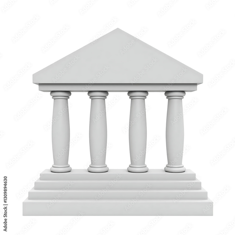 Fototapeta premium Classical Architecture: Columns, Pediment, and Steps