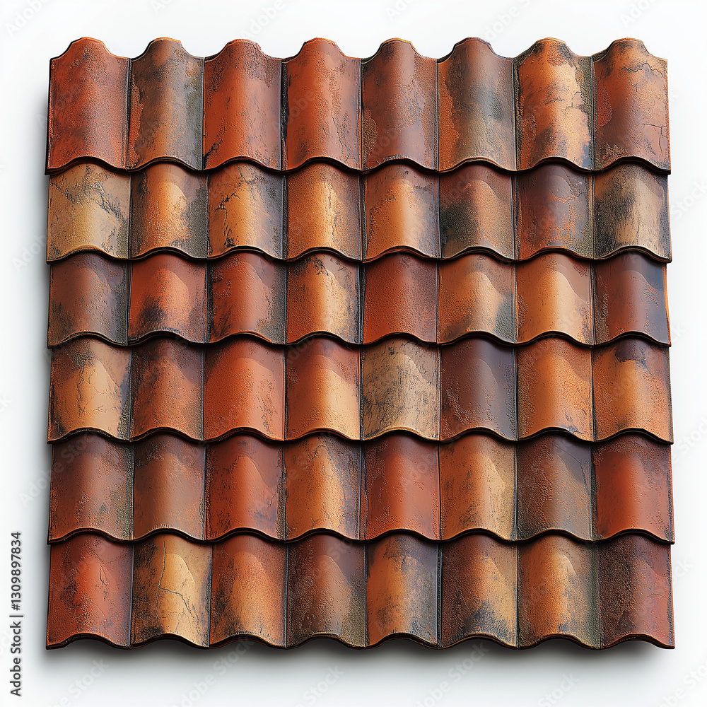 Red tiles roof isolated on white background Red tiles roof isolated on white background