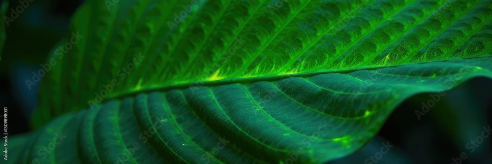 Tropical banana leaf texture with glowing veins and fibers, leafy, glow in the dark, foliage Tropical banana leaf texture with glowing veins and fibers, leafy, glow in the dark, foliage