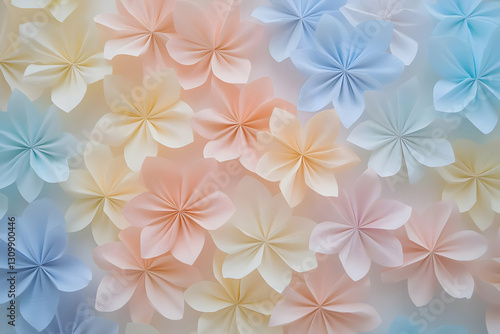 Pastel Paper Flower Background Illustration