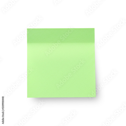 Blank green sticky paper note. isolated on transparent background