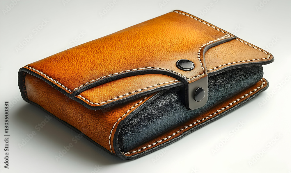 Leather Wallet, Crafted Design, Studio Shot Leather Wallet, Crafted Design, Studio Shot