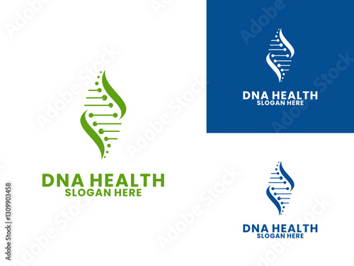 DNA Genetic Care Logo Design Template. DNA Health logo design icon