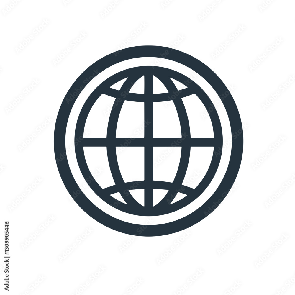 Vector icon of a globe representing global connectivity, environmental awareness, and sustainability, transparent background Vector icon of a globe representing global connectivity, environmental awareness, and sustainability, transparent background