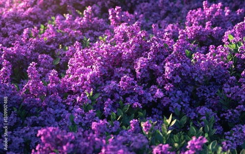 Lilac Bush With Vibrant Purple Blossoms