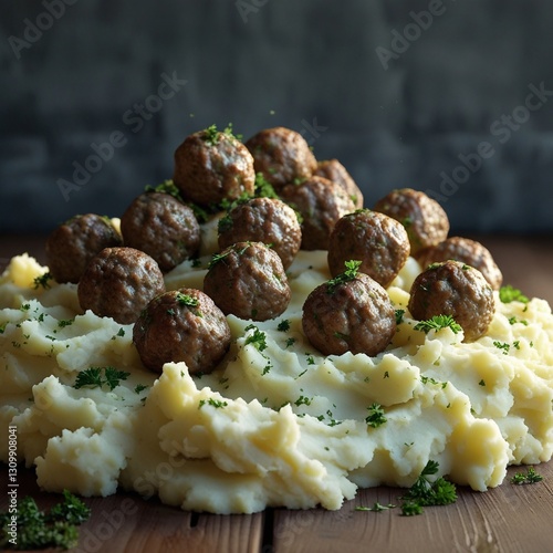 meatballs with mashed potatoes