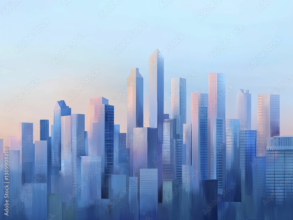 Abstract urban skyline at twilight, featuring geometric shapes and minimal lighting that evoke a sense of modernity and progress. Abstract urban skyline at twilight, featuring geometric shapes and minimal lighting that evoke a sense of modernity and progress.