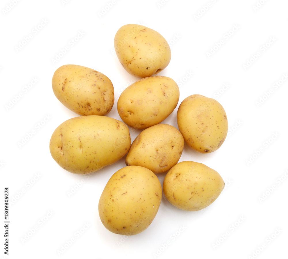 New potato isolated on white background close up New potato isolated on white background close up