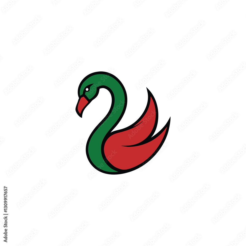 Naklejka premium black swan vector illustration