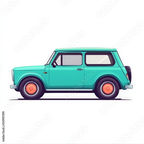 A cartoon car , set on a white background