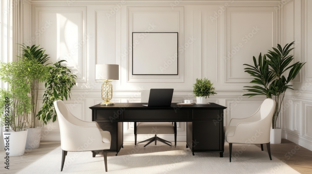 Fototapeta premium Elegant Home Office Interior Design