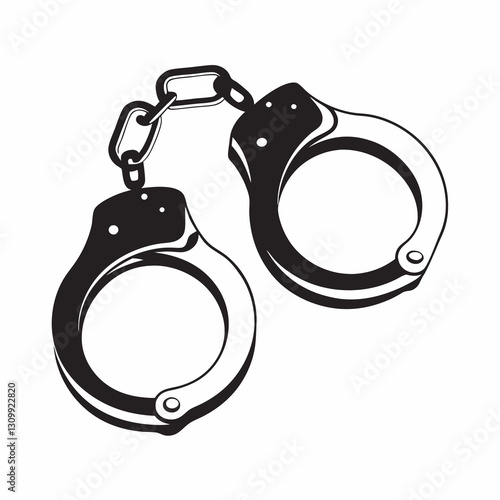 Handcuffs on white background