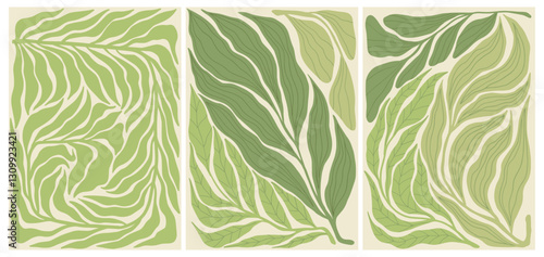  Boho Midcentury Modern Leaf & Floral Ornament Collection – Elegant Botanical Design