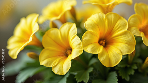 Vintage Yellow Petunia Stock Photo: Capturing Spring Renewal for Marketing, Greeting Cards, Blogs & Home Decor
