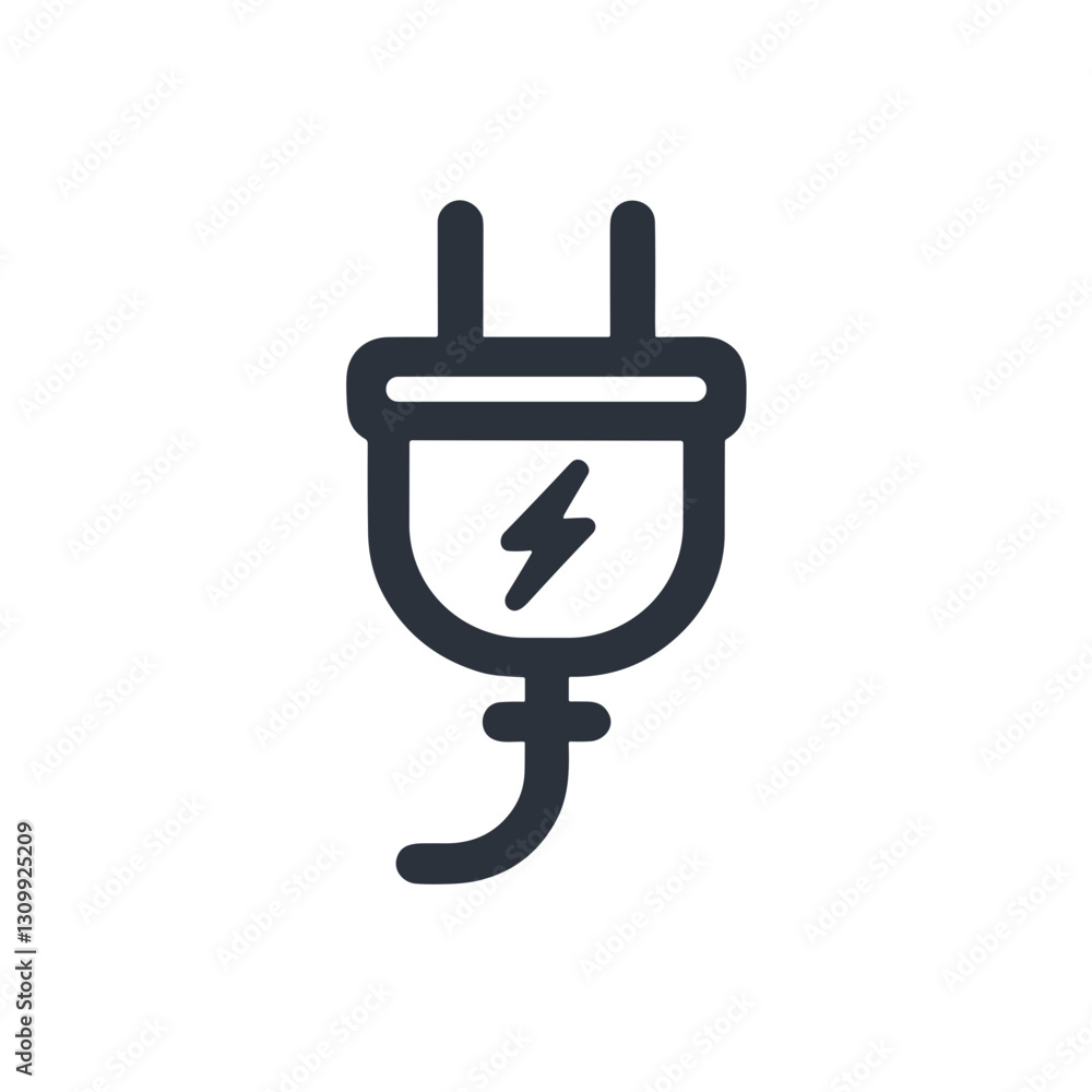 Vector icon of an electrical plug, symbolizing power, energy, and eco-friendly technology, transparent background Vector icon of an electrical plug, symbolizing power, energy, and eco-friendly technology, transparent background