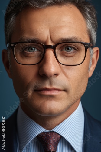 arafed man in a suit and tie with glasses on