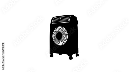 Air cooler silhouette against a white background  