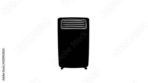 Portable Air Conditioner Unit on White Background  