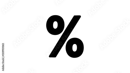 Percent symbol silhouette on a white background  